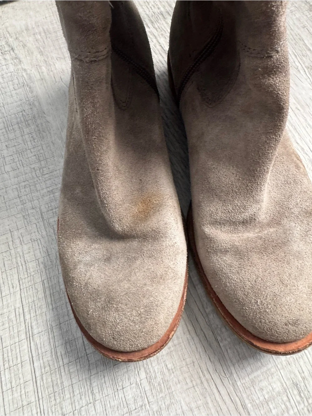 Sofft Women’s Taupe Suede Knee-High Lace-Up Boots